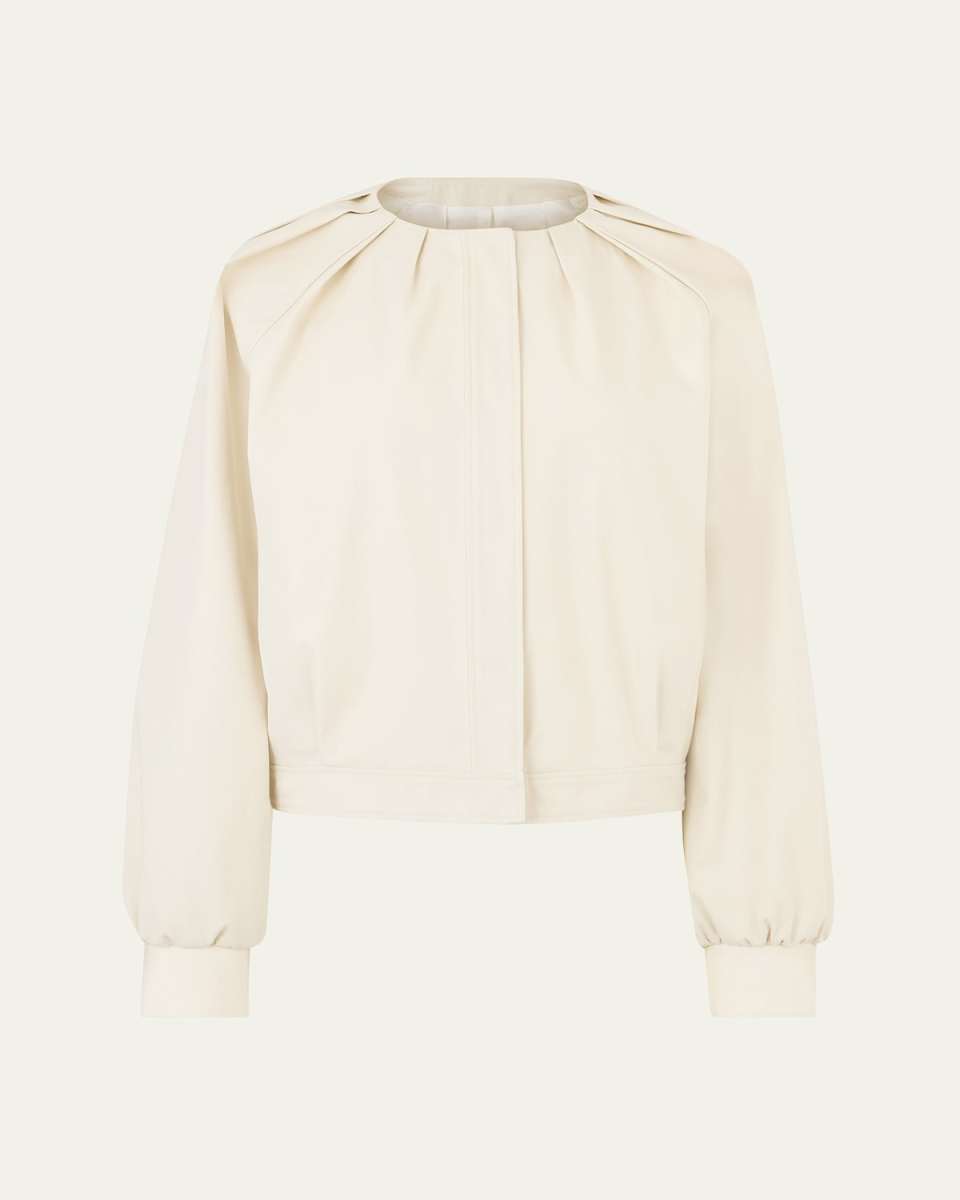 Cropped Canvas Bomber Jacket